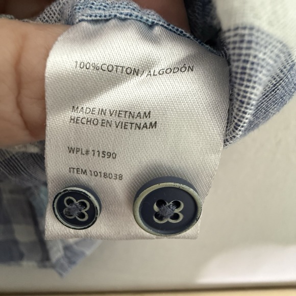 Weatherproof Vintage Mens XL‎ Blue on Blue Plaid Short-Sleeve Cotton Camp Shirt - Picture 4 of 6